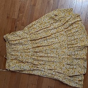 Simple fun boho skirt, orange and white